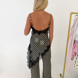 Saylor Gingham Lace Trim Set - Black/White