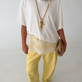 Mid Rise Barrel Jean - Yellow Iris