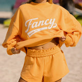Fancy Oversized French Terry Mockneck - Miami Mango