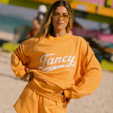 Fancy Oversized French Terry Mockneck - Miami Mango