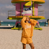 Fancy Oversized French Terry Mockneck - Miami Mango