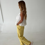 Mid Rise Barrel Jean - Yellow Iris