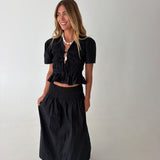 Dorie Ruffled Top - Black
