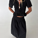 Dorie Ruffled Top - Black