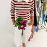 Presley Striped Cardigan - Pink Multi