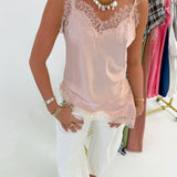 Polly Satin Laci Asymmetric Top - Lt Pink