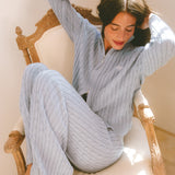 Double-Zip Knit Jacket - Bluebell