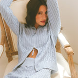 Double-Zip Knit Jacket - Bluebell