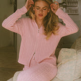 Double-Zip Knit Jacket - Tulip