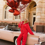 Fancy Split Zip Hoodie - Ruby Red