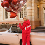 Fancy Split Zip Hoodie - Ruby Red