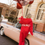 Fancy Split Zip Hoodie - Ruby Red