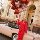 Fancy Split Zip Hoodie - Ruby Red