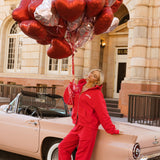 Fancy Split Zip Hoodie - Ruby Red