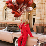 Fancy Split Zip Hoodie - Ruby Red