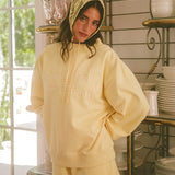 Oversized Terry Gingham Mockneck - Daffodil