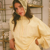 Oversized Terry Gingham Mockneck - Daffodil