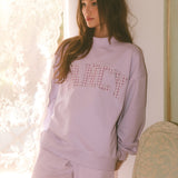 Terry Straight Leg Drawstring Pants - Lilac