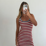 Baileigh Striped Halter Knit Dress - Sky