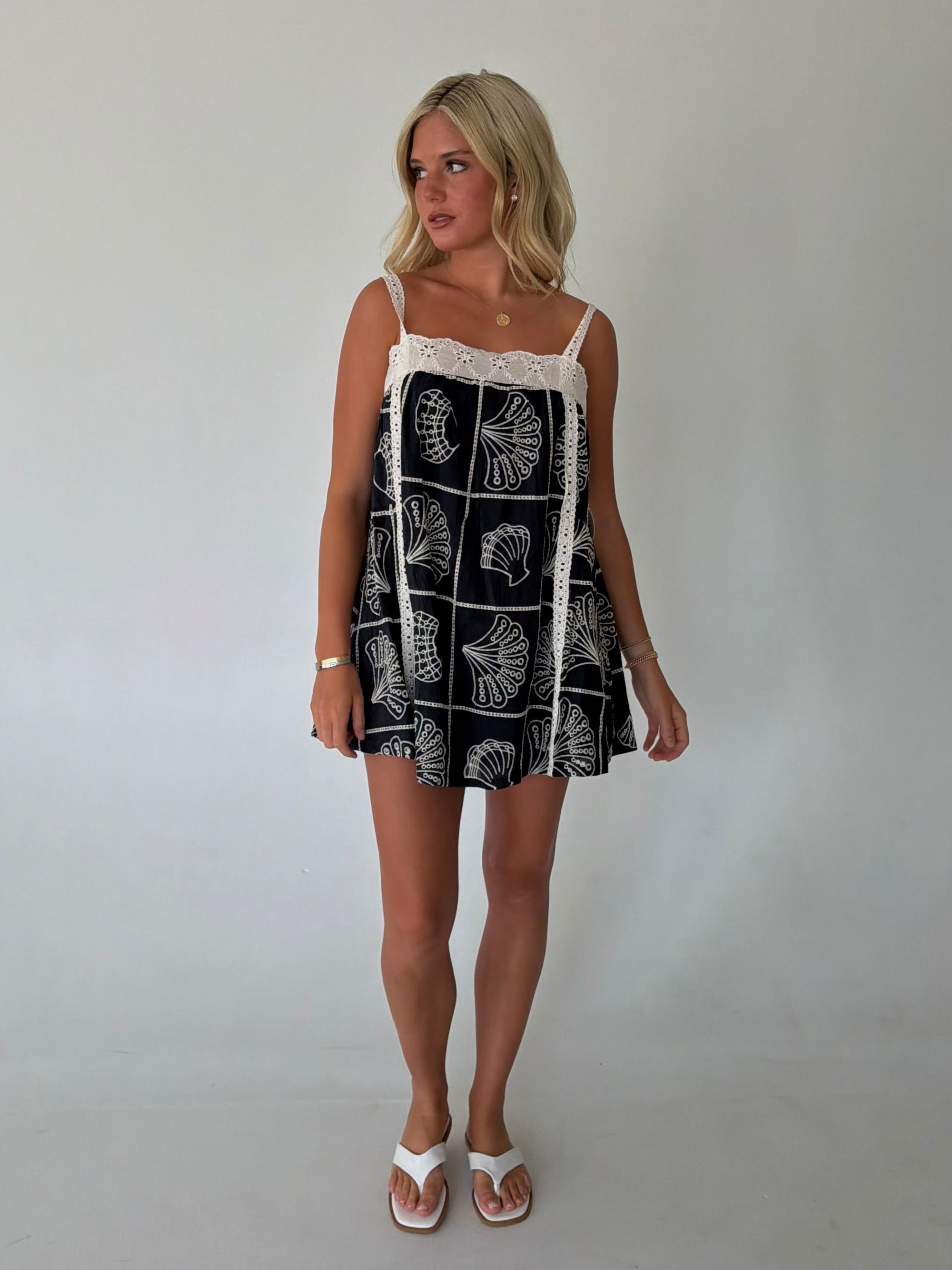 Brenda Babydoll Mini Dress - Navy