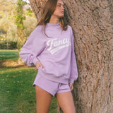Oversized Terry Varisty Mockneck - Lilac