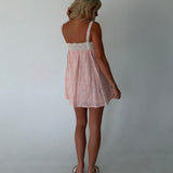 Katie Babydoll Mini Dress - Baby Pink