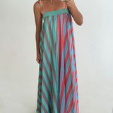 Roselyn Striped Maxi Dress- Mint Sage