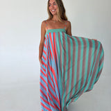 Roselyn Striped Maxi Dress- Mint Sage