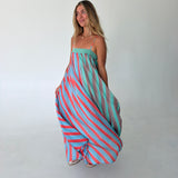Roselyn Striped Maxi Dress- Mint Sage