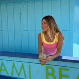ComfortForm Double Layer Tank - South Beach Pink / Sunlight Yellow