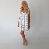 Whitney Polka Dot Mini Dress- White Black