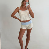 Isla Polka Dot Mini Shorts - Cream Multi