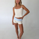 Isla Polka Dot Mini Shorts - Cream Multi