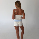 Isla Polka Dot Mini Shorts - Cream Multi