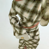 Sammi Plaid Drape Set - Green Combo