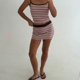 Marah Tank and Mini Skirt Set - Dusty Pink