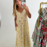 Rachael Floral Open-Back Maxi Dress - Butter Floral