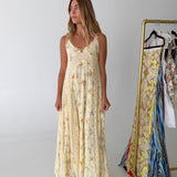 Rachael Floral Open-Back Maxi Dress - Butter Floral