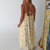 Rachael Floral Open-Back Maxi Dress - Butter Floral