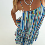 Vic Striped Maxi Dress - Blue