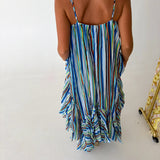 Vic Striped Maxi Dress - Blue