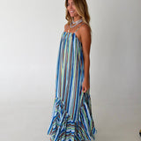 Vic Striped Maxi Dress - Blue