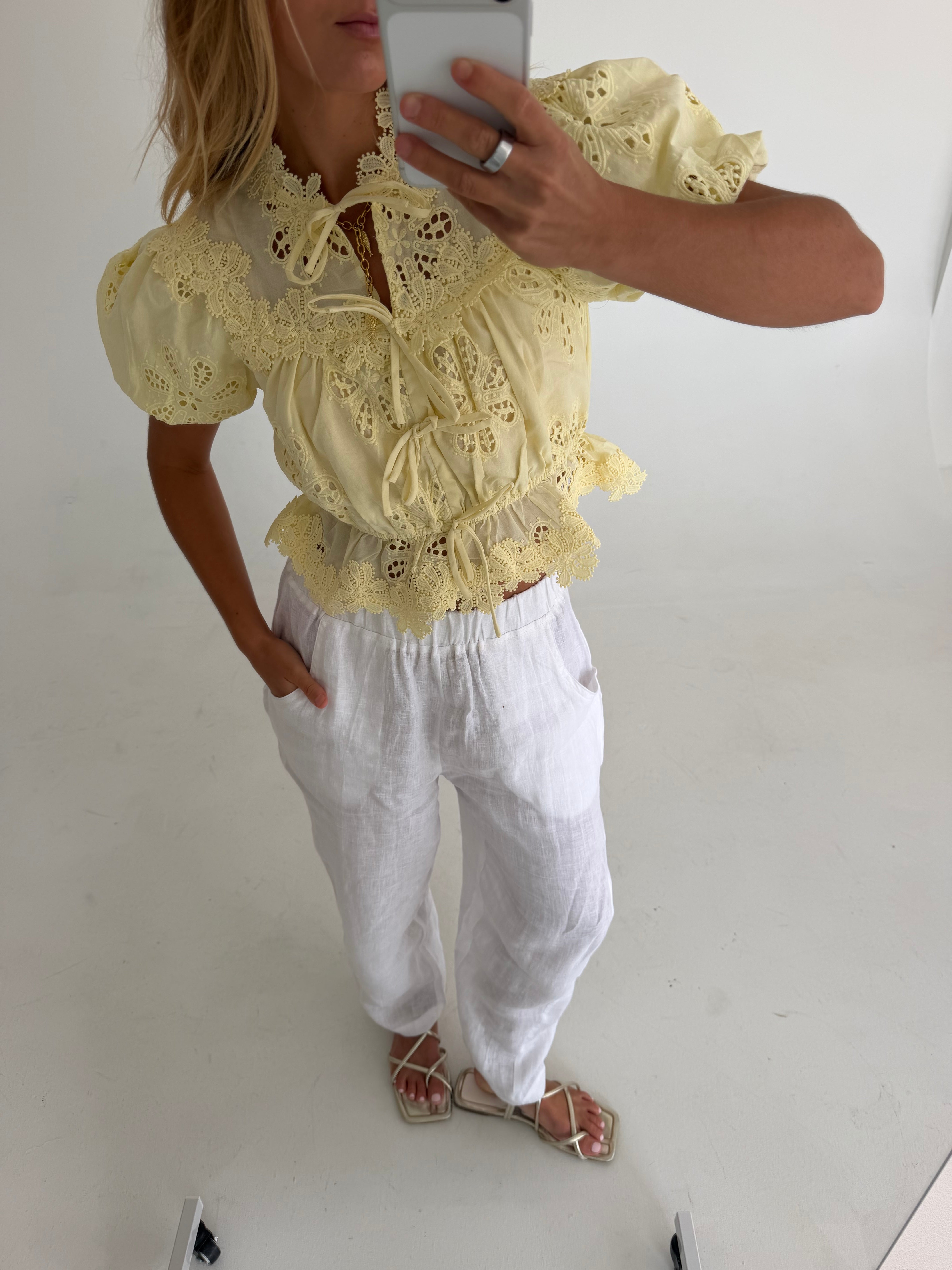 Lexi Linen Pants- White
