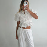 Ellie Embroidery Top- Off White
