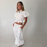 Ellie Embroidery Top- Off White