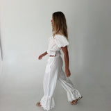 Ellie Embroidery Top- Off White