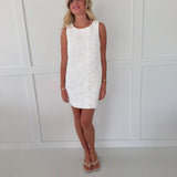 Sammi Scalloped Detail Mini Dress - Off White