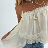 Chloe Tiered Cami Tank - Cream