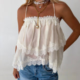 Chloe Tiered Cami Tank - Cream