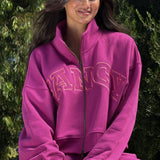 Double Zipper Classic Mockneck - Plum